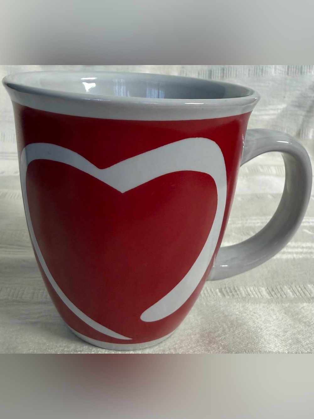 Studio 33 Red Heart Coffee Mug White Ceramic Valentine’s Cup